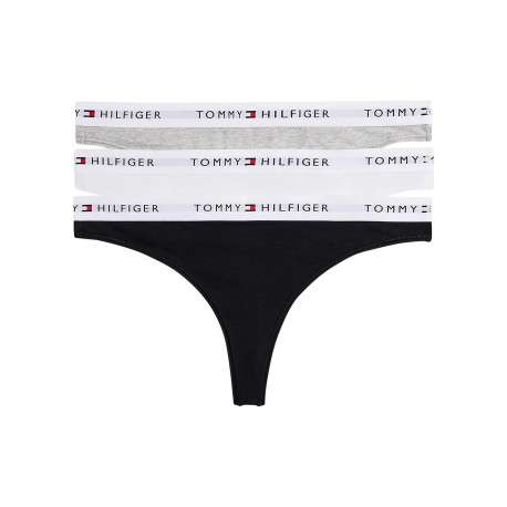 Lot de 3 tangas en coton multicolores unis pourvus d'une taille élastiquée