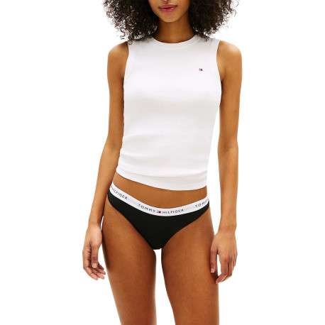 Lot de 3 tangas en coton multicolores unis pourvus d'une taille élastiquée - Image 2