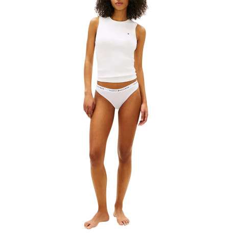 Lot de 3 tangas en coton multicolores unis pourvus d'une taille élastiquée - Image 4