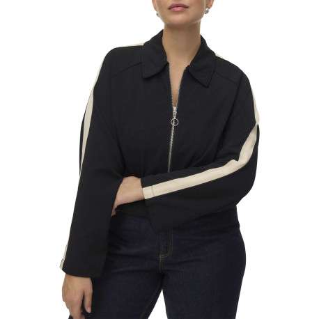 Veste noire à coupe droite pourvue d'un col à revers et de manches longues - Image 2