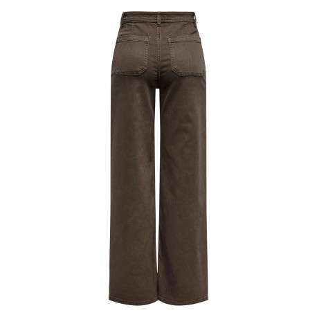 Pantalon chino marron à coupe ample pourvu d'une fermeture zippée et boutonnée - Image 2