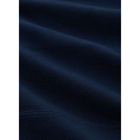 Surchemise en coton marine uni avec une coupe droite et un col à revers - Image 2