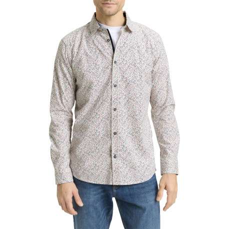 Chemise en coton écrue à coupe droite pourvue d'un col à revers - Image 3
