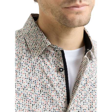 Chemise en coton écrue à coupe droite pourvue d'un col à revers - Image 5