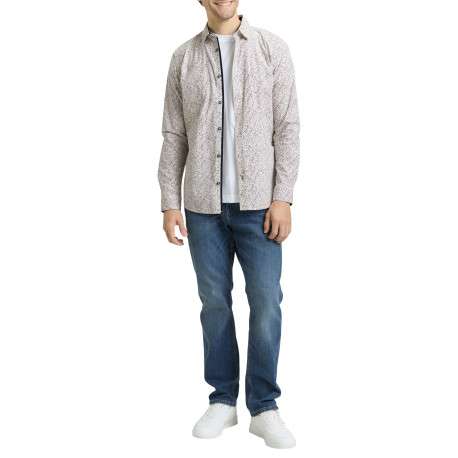 Chemise en coton écrue à coupe droite pourvue d'un col à revers - Image 6