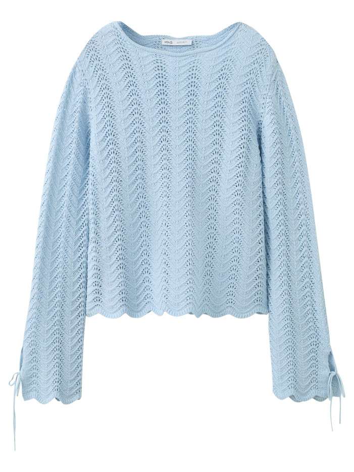 Pull en coton ciel uni...