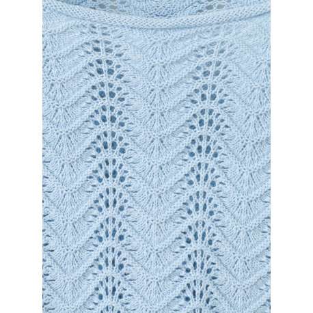 Pull en coton ciel uni pourvu d'une coupe évasée et de manches longues - Image 2