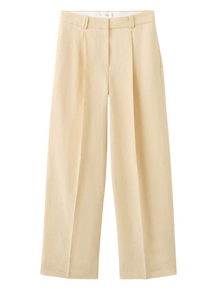 Pantalon chino jaune uni...