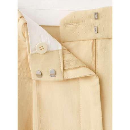 Pantalon chino jaune uni pourvu d'une coupe bootcut et d'une taille haute - Image 2