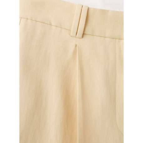 Pantalon chino jaune uni pourvu d'une coupe bootcut et d'une taille haute - Image 3