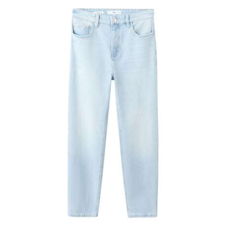 Jean en coton stone uni pourvu d'une coupe bootcut et d'une taille haute