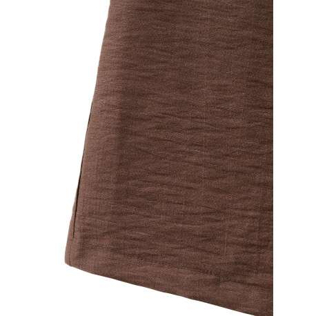 Pantalon chino chocolat uni pourvu d'une coupe large et d'une taille haute - Image 3