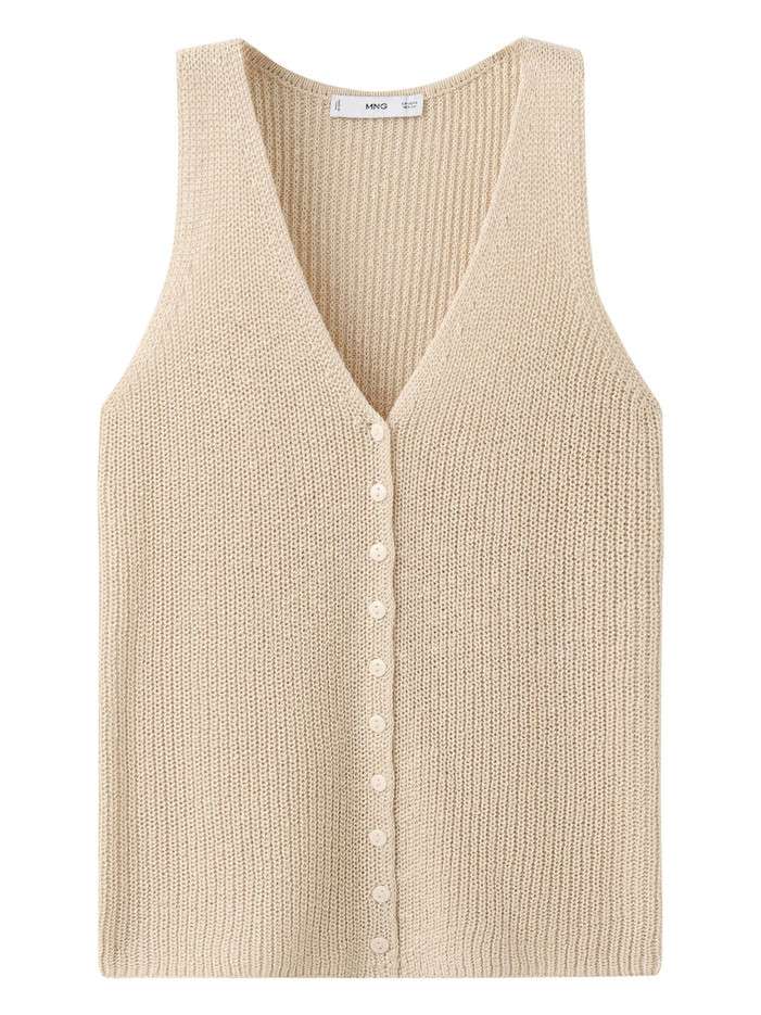 T-shirt beige uni sans...