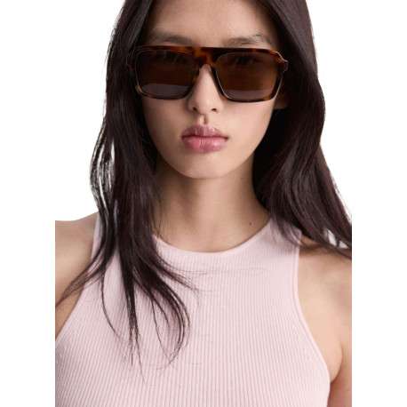 Top rose uni sans manche pourvu d'une coupe ajustée et d'un col rond - Image 5