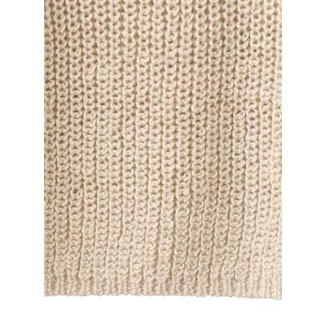 Pull beige uni pourvu d'une coupe droite et de manches longues - Image 3