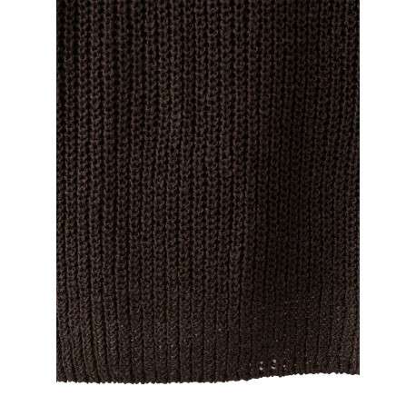 Pull chocolat uni pourvu d'une coupe droite et de manches longues - Image 3