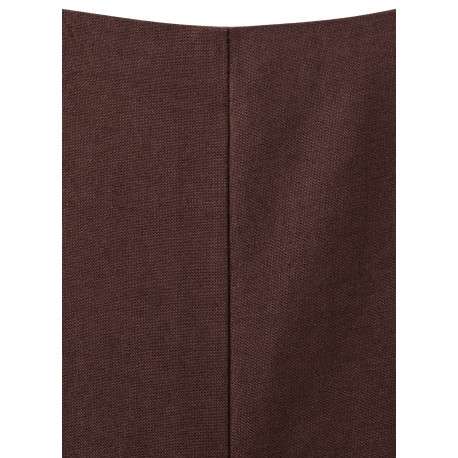 Pantalon chocolat uni pourvu d'une coupe droite et d'une taile haute - Image 2