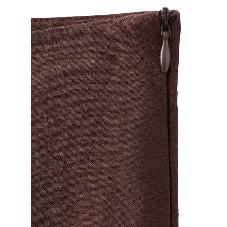 Pantalon chocolat uni pourvu d'une coupe droite et d'une taile haute - Image 3