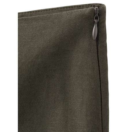 Pantalon kaki uni pourvu d'une coupe droite et d'une taile haute - Image 3