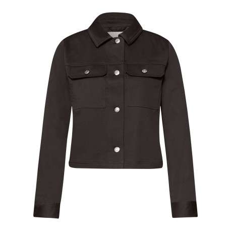 Veste en coton mélangé marron à coupe ajustée pourvue d'un col à revers