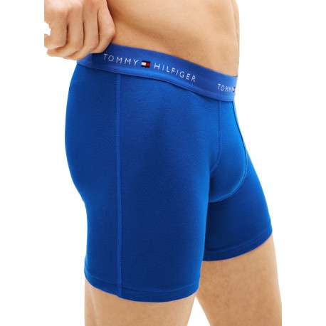 Lot de 3 boxers longs en coton multicolores unis pourvus d'une taille élastiquée - Image 6