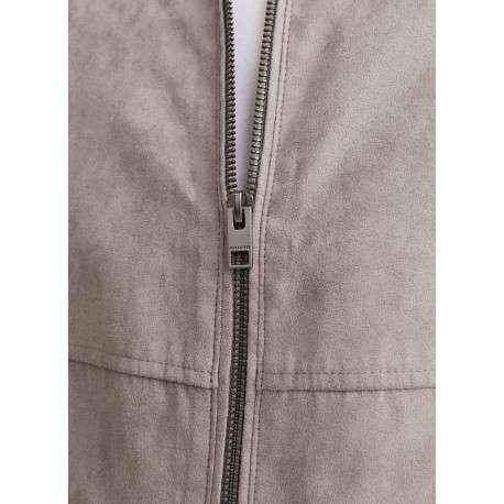 Veste perfecto taupe à coupe ajustée pourvue d'un col officier à pression - Image 2