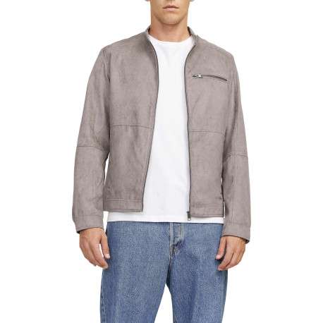Veste perfecto taupe à coupe ajustée pourvue d'un col officier à pression - Image 3