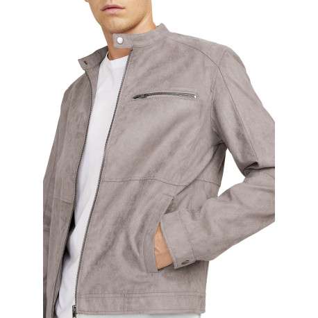 Veste perfecto taupe à coupe ajustée pourvue d'un col officier à pression - Image 6