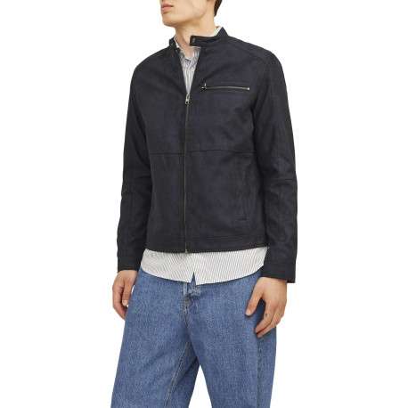 Veste perfecto noire à coupe ajustée pourvue d'un col officier à pression - Image 5