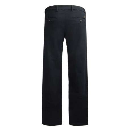 Pantalon Pallas en coton bleu foncé uni avec une coupe slim et poches plaquées - Image 2