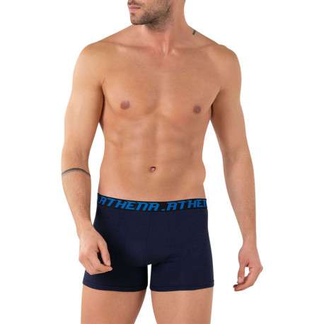 Lot de 4 boxers en coton multicolores unis pourvus d'une taille élastiquée - Image 4