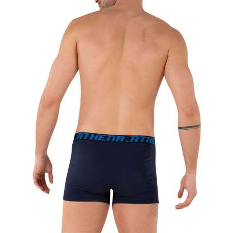Lot de 4 boxers en coton multicolores unis pourvus d'une taille élastiquée - Image 5