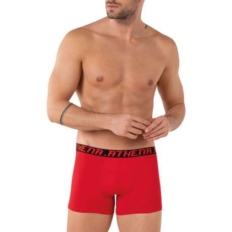 Lot de 4 boxers en coton multicolores unis pourvus d'une taille élastiquée - Image 6