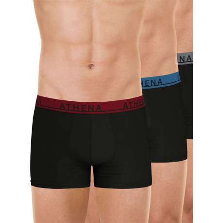 Lot de 3 boxers en coton noirs unis pourvus d'une taille élastiquée - Image 6
