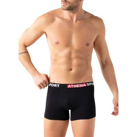 Lot de 3 boxers en coton multicolores unis avec le nom de la marque imprimé - Image 4