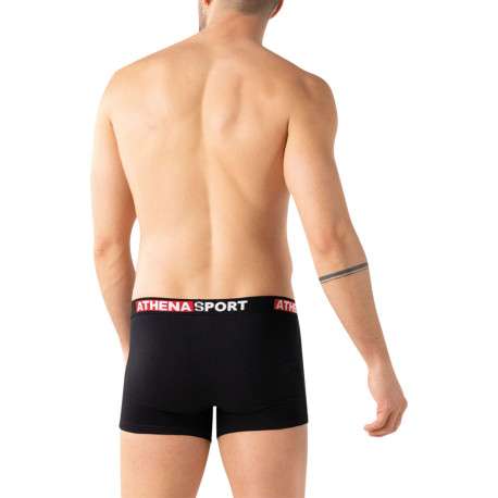 Lot de 3 boxers en coton multicolores unis avec le nom de la marque imprimé - Image 5