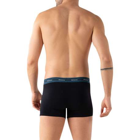 Lot de 3 boxers en coton noirs unis avec le nom de la marque imprimé - Image 5