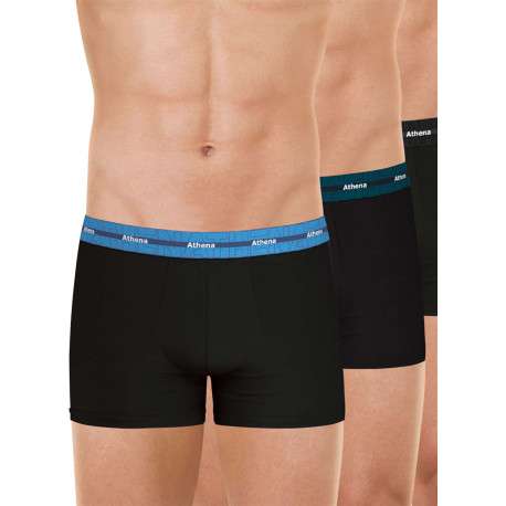 Lot de 3 boxers en coton noirs unis avec le nom de la marque imprimé - Image 6
