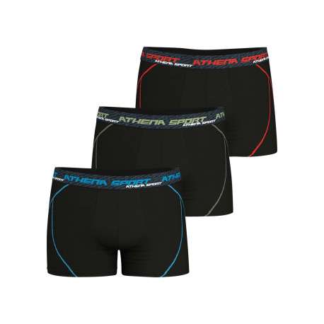Lot de 3 boxers noirs unis pourvus du nom de la marque imprimé