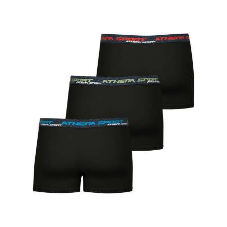 Lot de 3 boxers noirs unis pourvus du nom de la marque imprimé - Image 2
