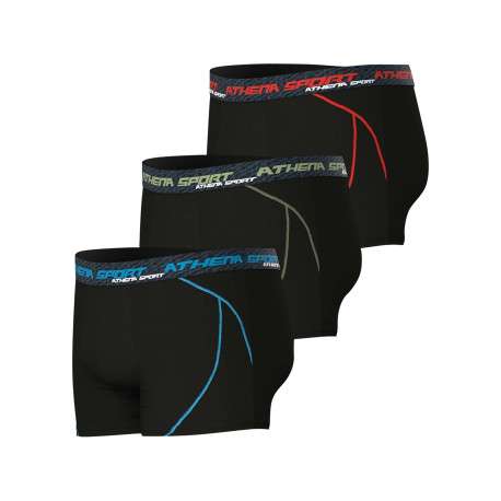 Lot de 3 boxers noirs unis pourvus du nom de la marque imprimé - Image 3