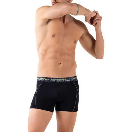 Lot de 3 boxers noirs unis pourvus du nom de la marque imprimé - Image 4