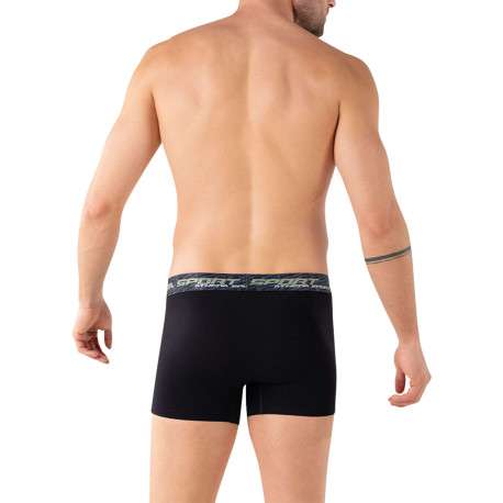 Lot de 3 boxers noirs unis pourvus du nom de la marque imprimé - Image 5