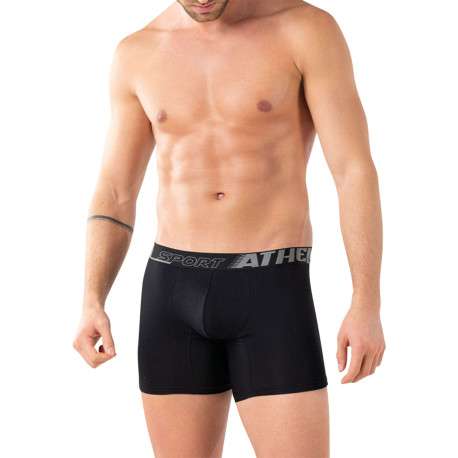 Lot de 3 boxers en coton mélangé multicolores unis avec une taille élastiquée - Image 4