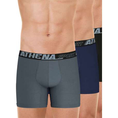 Lot de 3 boxers en coton mélangé multicolores unis avec une taille élastiquée - Image 6