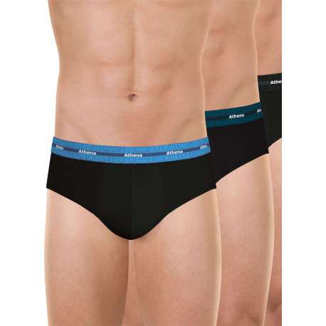 Lot de 3 slips en coton noirs unis pourvus d'une taille élastiquée - Image 6