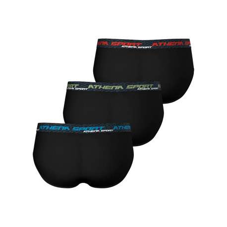 Lot de 3 slips noirs unis pourvus du nom de la marque imprimé - Image 2