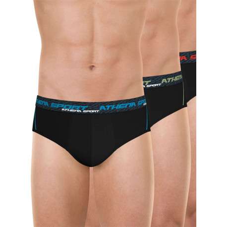 Lot de 3 slips noirs unis pourvus du nom de la marque imprimé - Image 6