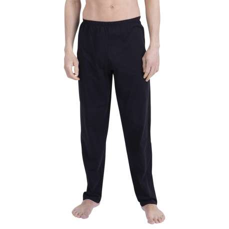 Pyjama long en coton bleu uni pourvu d'une coupe droite et d'un col rond - Image 3