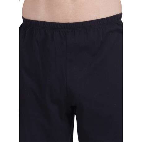 Pyjama long en coton bleu uni pourvu d'une coupe droite et d'un col rond - Image 6